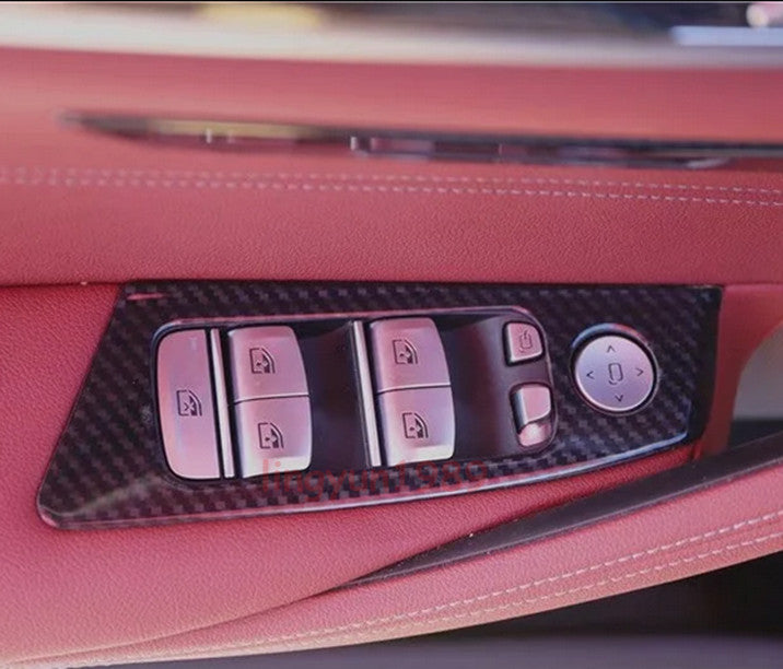 For 18-23 for BMW 5 Series G30 ABS Carbon Fiber Inner Window Switch Panel Cover Trim