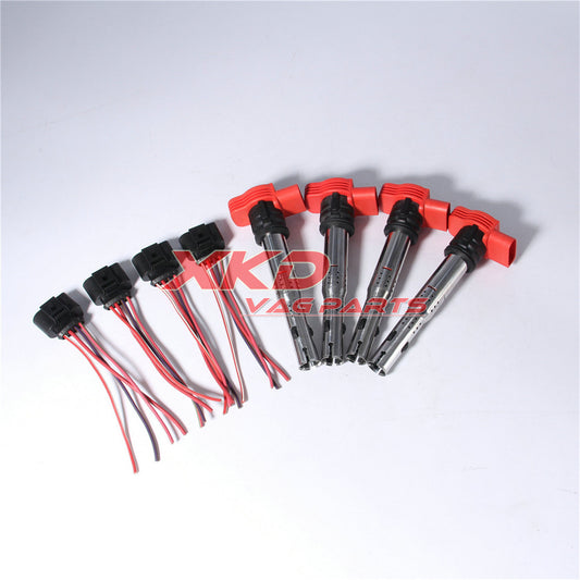 4  Plug and Ignition Coil Kit for Audi S4, A5, A7, Q5, Q7, for Volkswagen Touareg 06E905115E