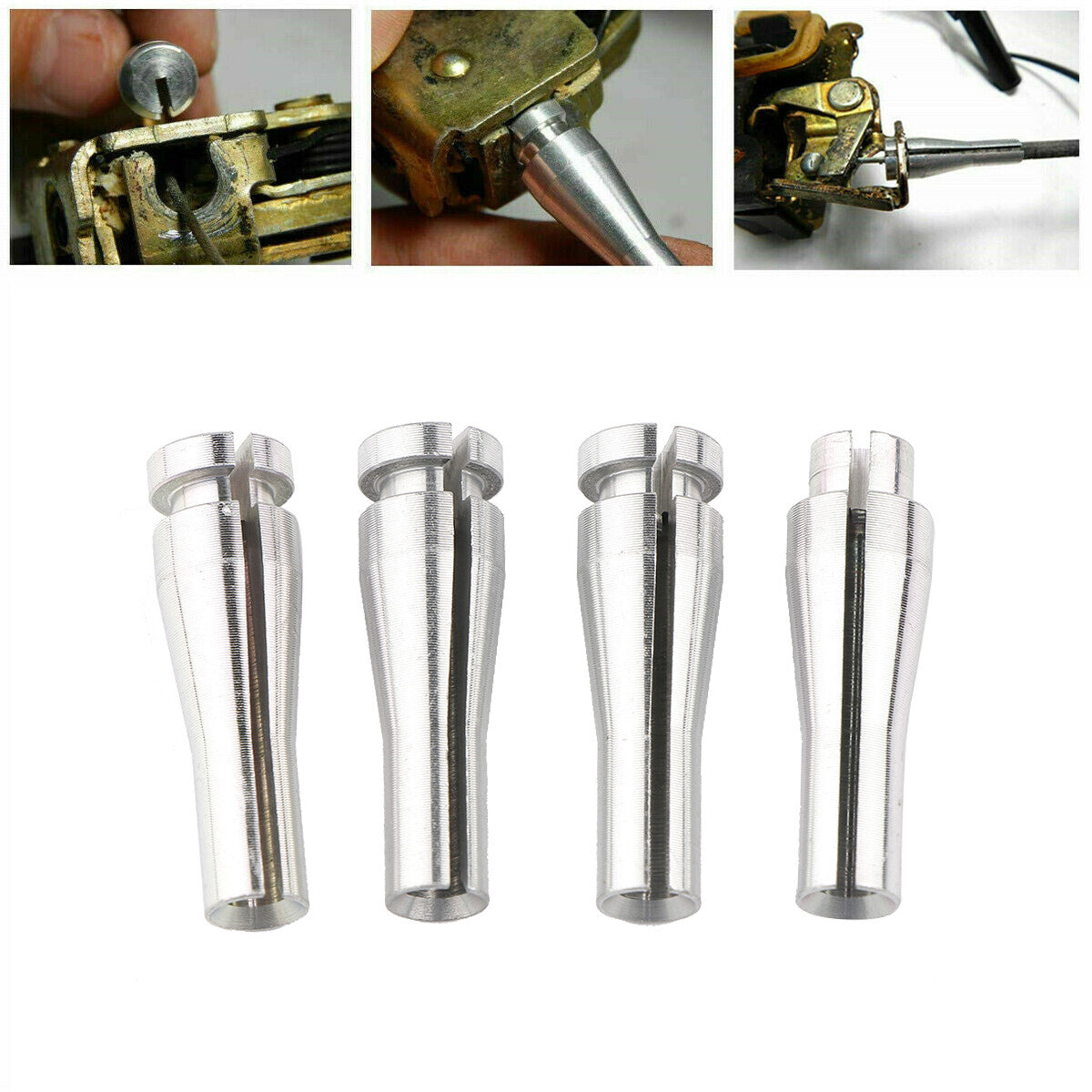 4-Piece for Ford Rear Door Latch Cable Repair Kit, F-Series Extended for F150, F250  F350, Silver