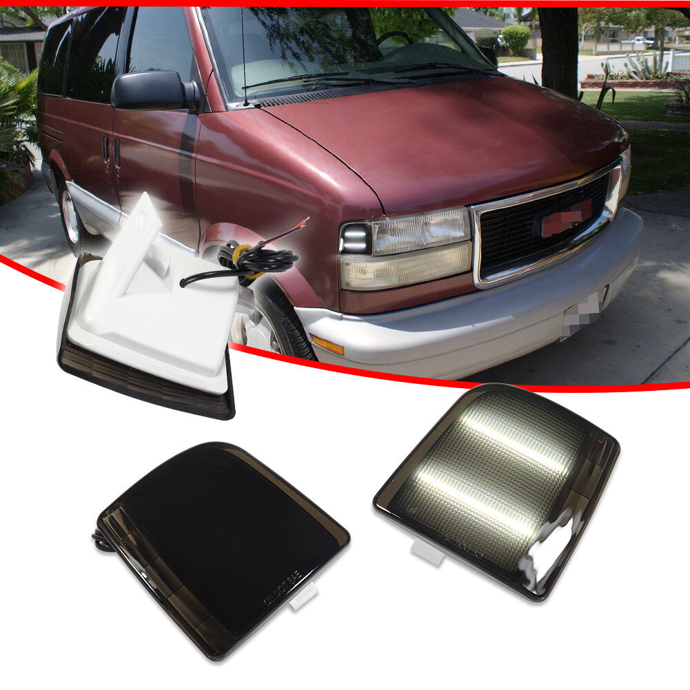 Suitable for Chevrolet Astro corner lights 1995-2005, driver and passenger side, smoked white.