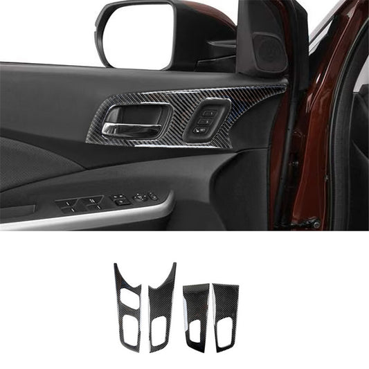 4Pcs Carbon Fiber Interior Door Handle Cover Trim for Honda CRV CR-V 2015-2016