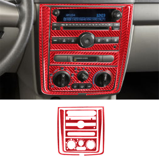 6Pcs Red Carbon Fiber Center Control Cover Type-B for Chevrolet COBALT 2005-2010