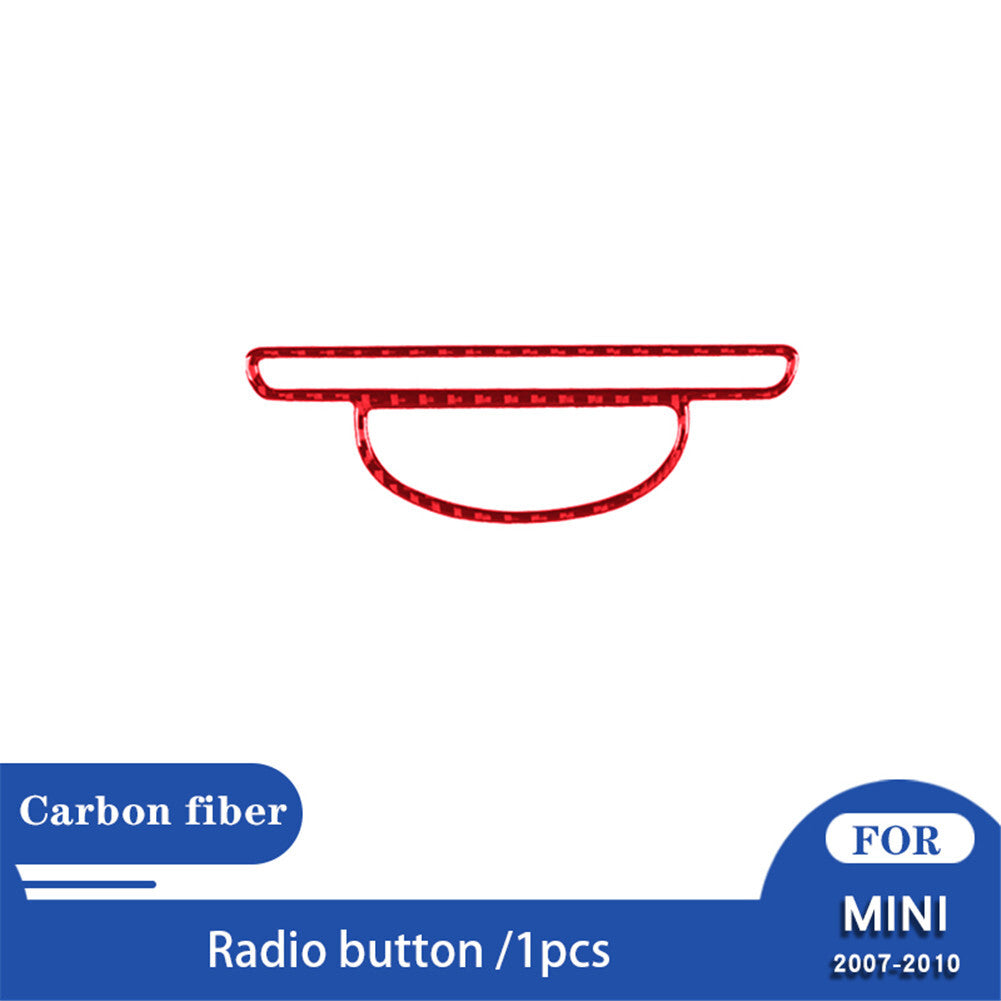 Red Carbon Fiber Speedometer Radio Control Trim Cover for Mini Cooper R55 R56