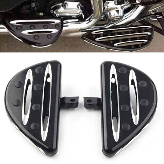 for Harley Electra Glide Dyna Black Rear Passenger Floorboards Boards Foot Pegs