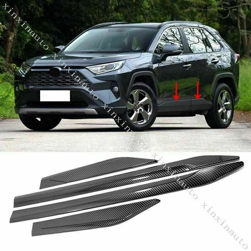 for Toyota RAV4 2019-2023 Carbon Fiber Door Body Side Molding Sill Guard Covers