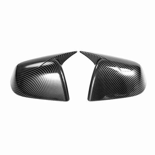 Pair Carbon Fiber Grain OX Horn Rearview Mirror Cover for Tesla for Model Y 20-22 AT