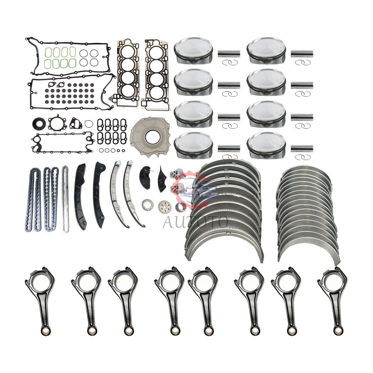 Engine Piston Gasket Set w/ Rods Timing Kit Fits For AJ133 for Jaguar Ranger for Rover