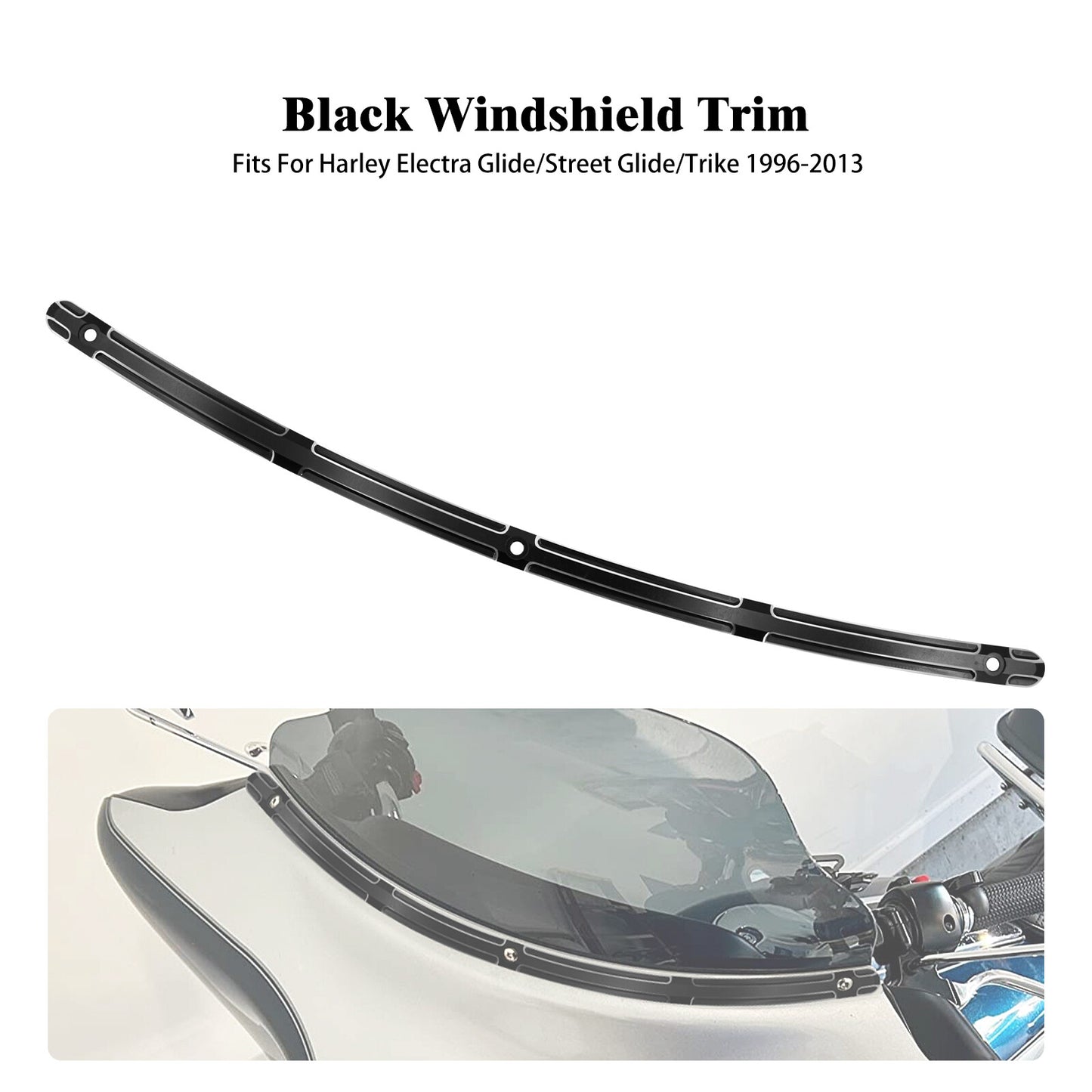 Black Fairing Windshield Windscreen Trim for Harley Electra Street Glide 96-2013