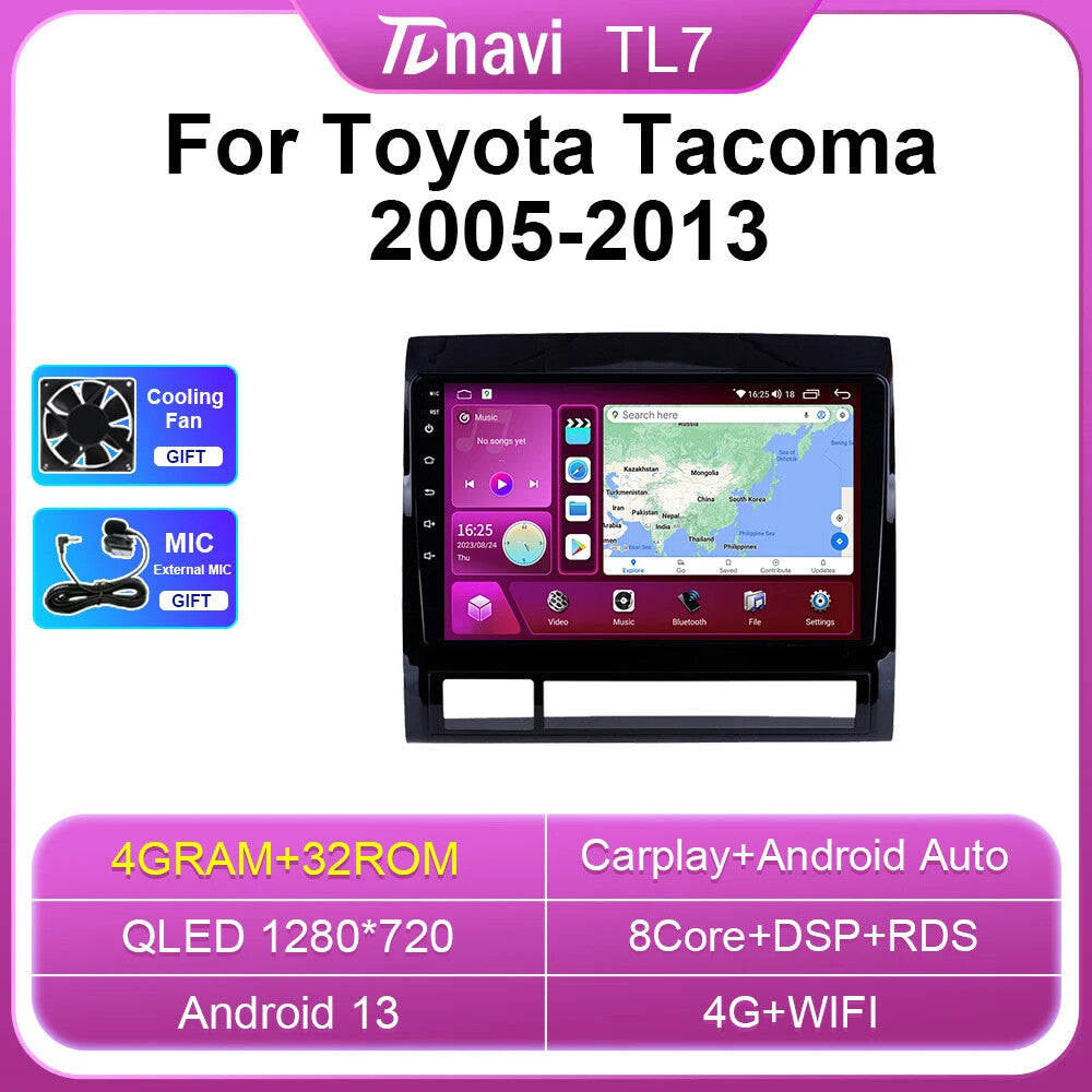 for Toyota Tacoma 2 N200 Hilux 2005-13 Carplay Car Stereo Radio GPS Navi Screen