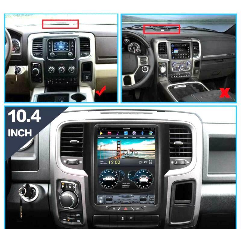 Android 9.0 For 2012-2018 for Dodge for RAM 1500 Stereo Radio GPS NAVIGATION 10.4 WiFi