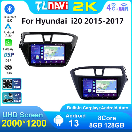 for Hyundai i20 2015-2017 Auto CarPlay Car Radio Stereo Multimedia Player Screen