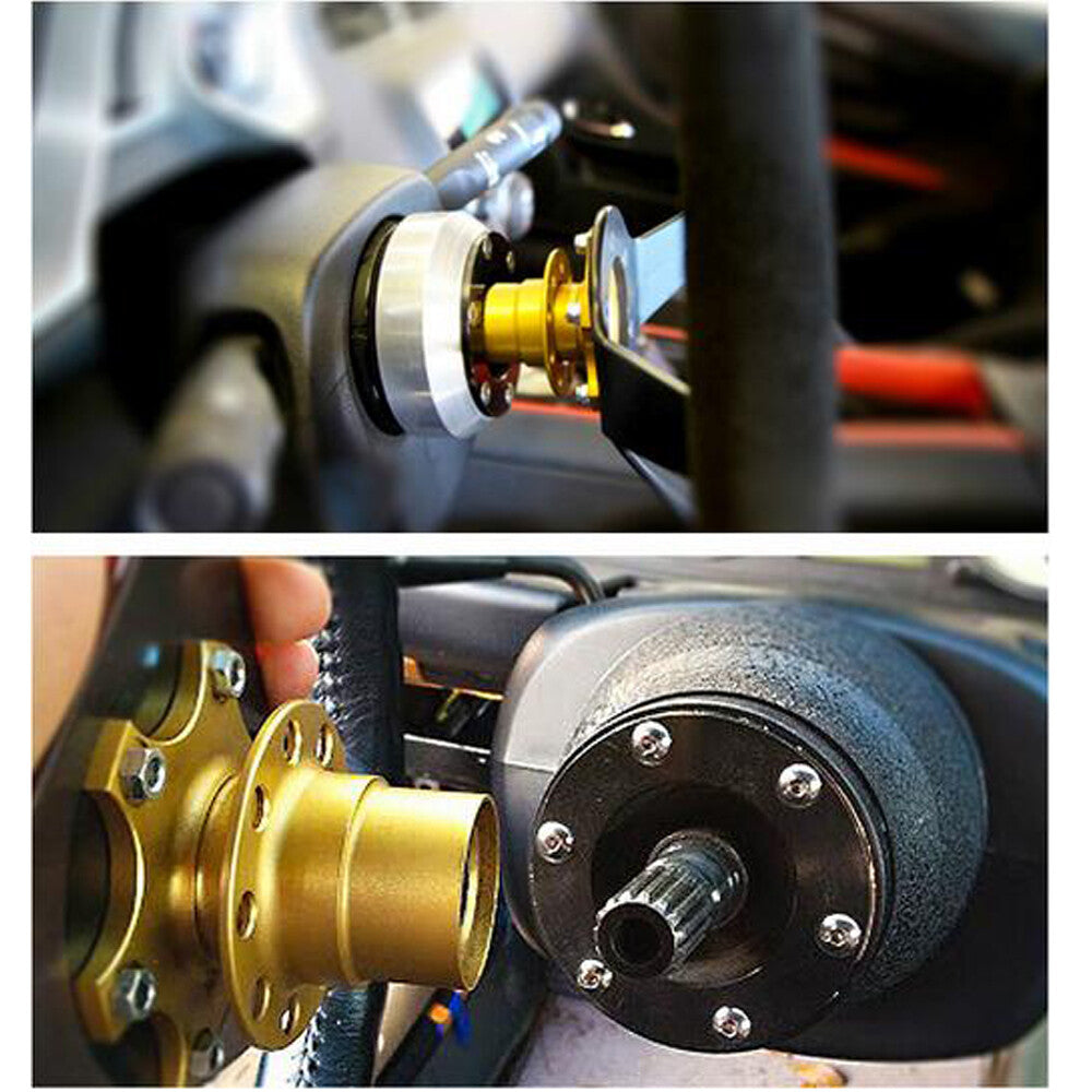 Steering Wheel Quick Release Aluminum 6 Hole Car Snap off Hub Adapter Boss Kit