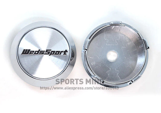4x60mm WedSport Chrome Badge Wheel Center Cover Hub Cover Rim Cover TE37
