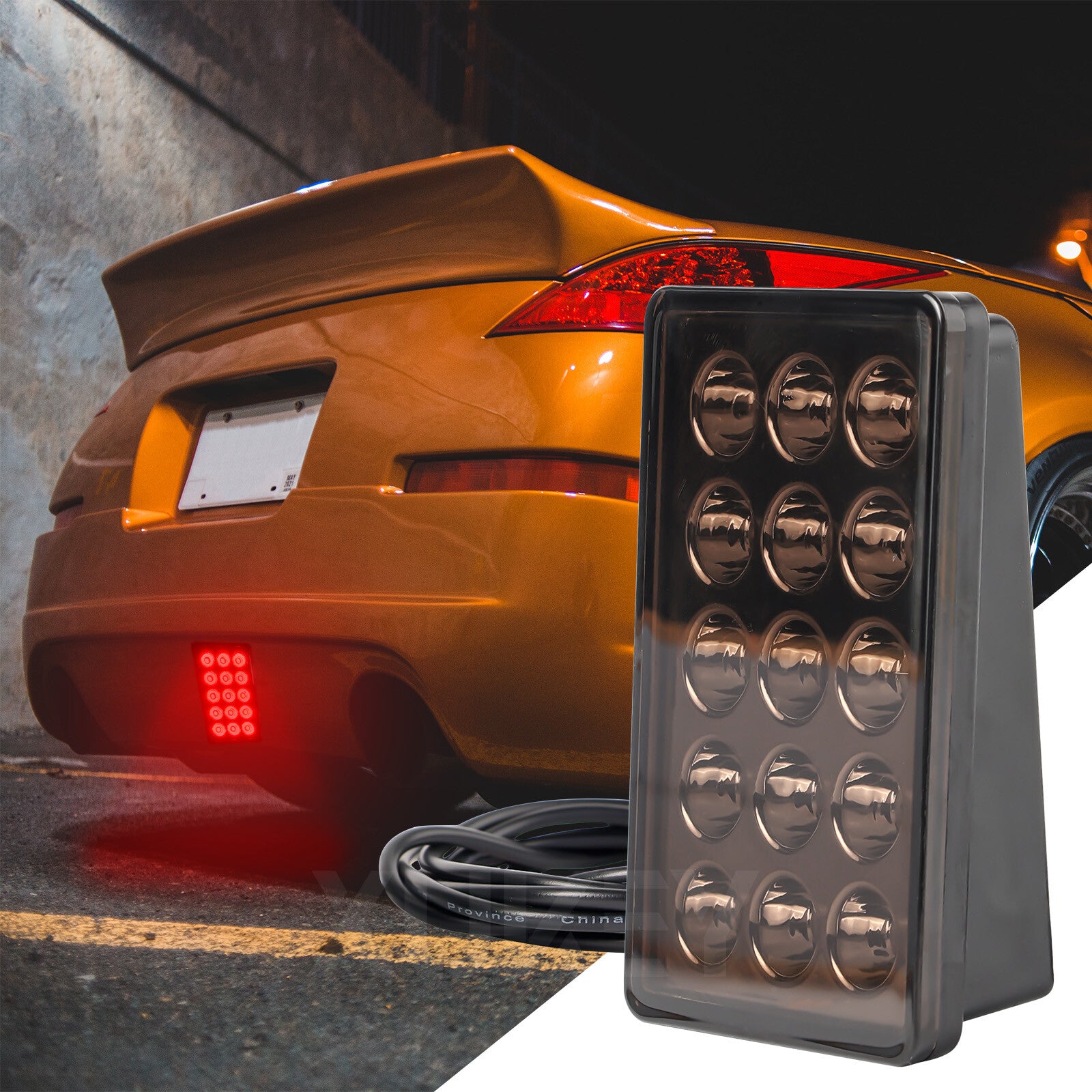 3rd Third Center Brake Light SMOKED F1 Style 15LED Stop Light DRL Fog Light Red