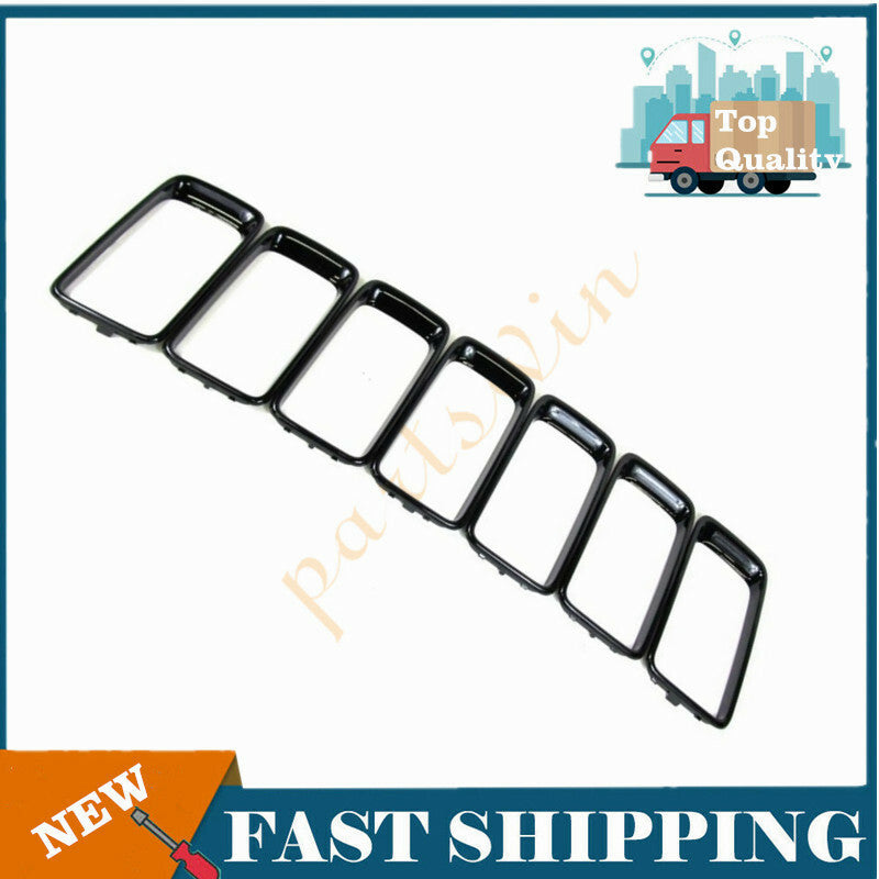 7-Piece Black Trim Ring Grille Insert Set for 2014-2016 for Jeep Grand Cherokee Gloss