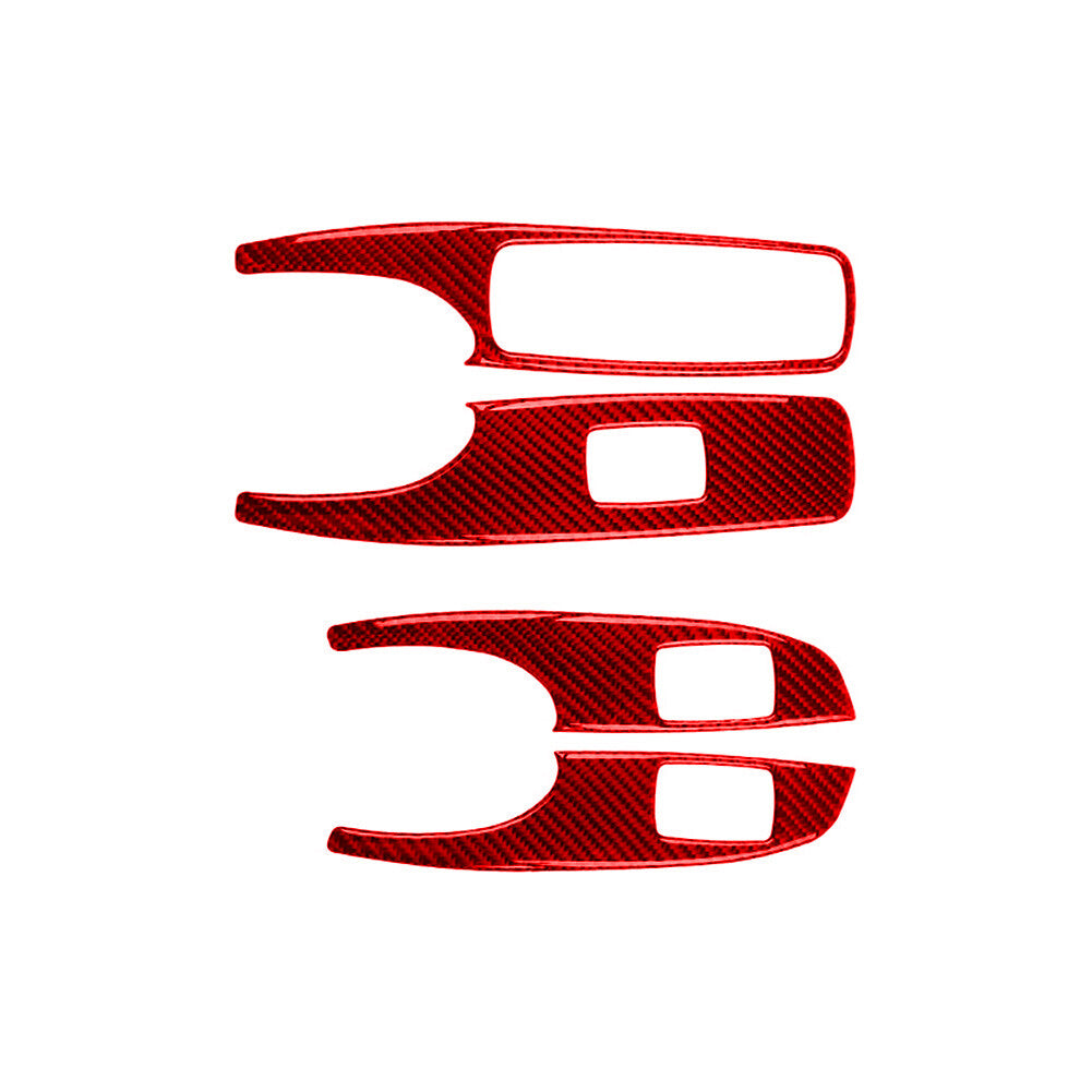 Red Carbon Fiber Window Lift Panel Cover Trim for Mercedes Benz M-class 2006-11