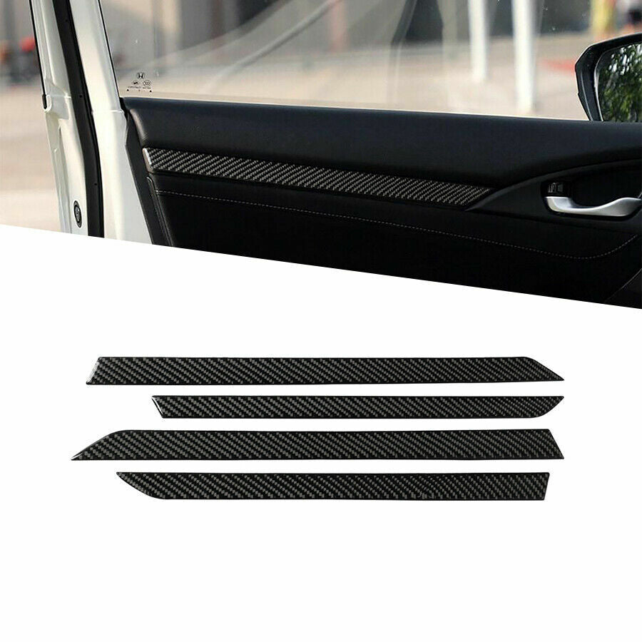 4Pcs Carbon Fiber Interior Door Sticker Trim