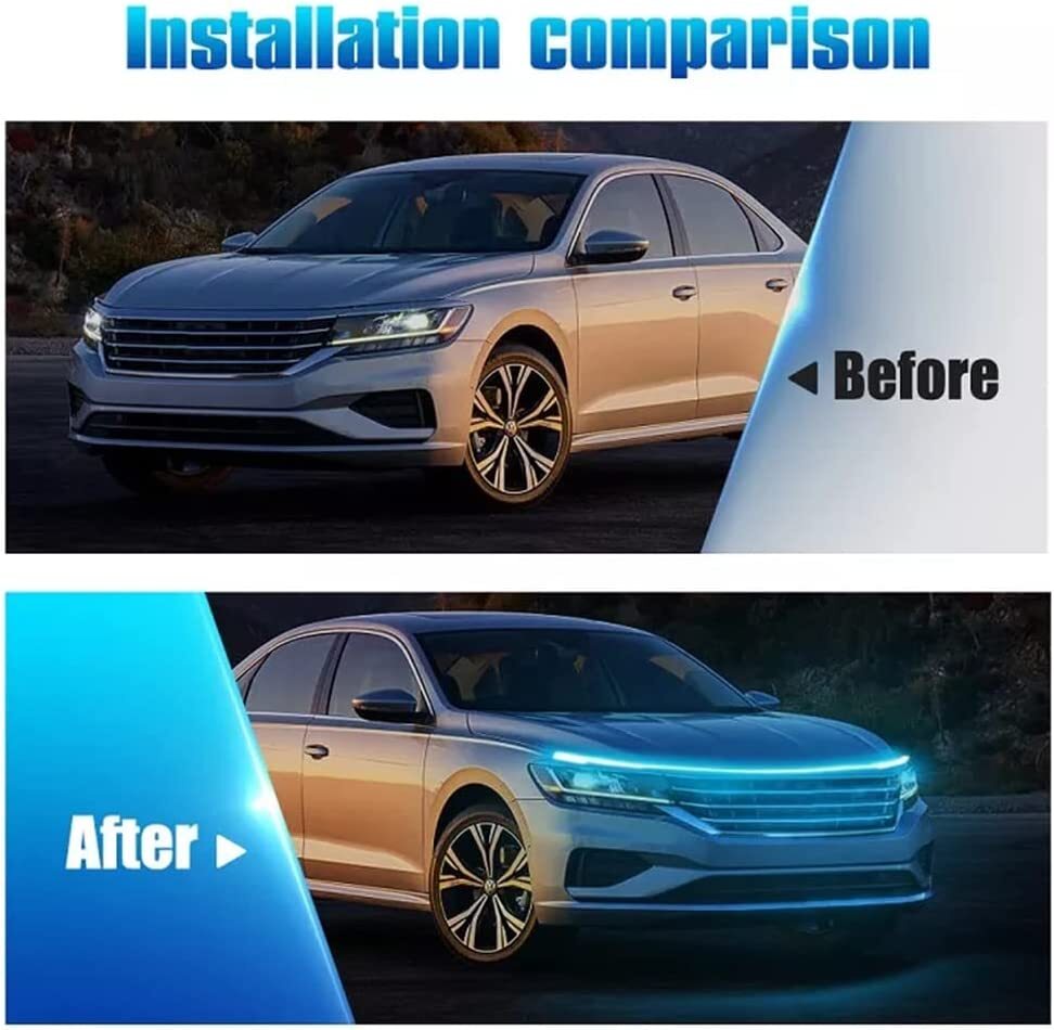 70in for Chevrolet LED Hood Daytime Running Light Strip Engine Cover Decorative