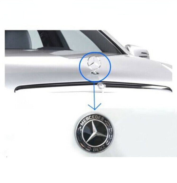 for Mercedes-Benz CES-Class W205 W213 W222 Black Classic Hooded Badge