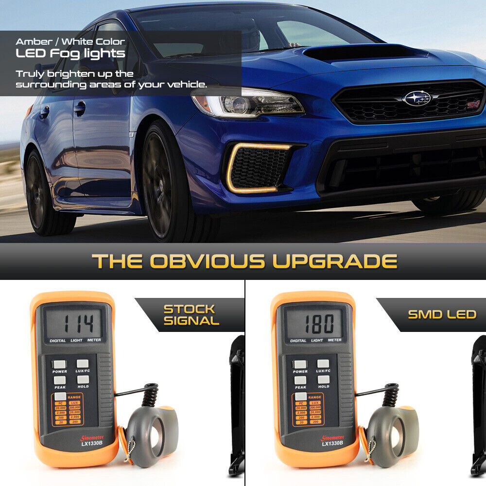 Switchback Sequential Smoked LED Fog Light Cover Bezel (DRL) for 2018-2021 WRX STi