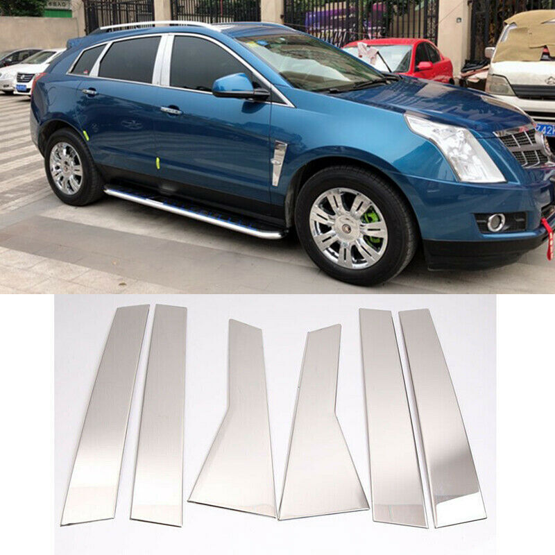 Chrome Pillar Trim for Cadillac SRX 2010-2016 6Pcs Car Door Cover Mirrored Posts