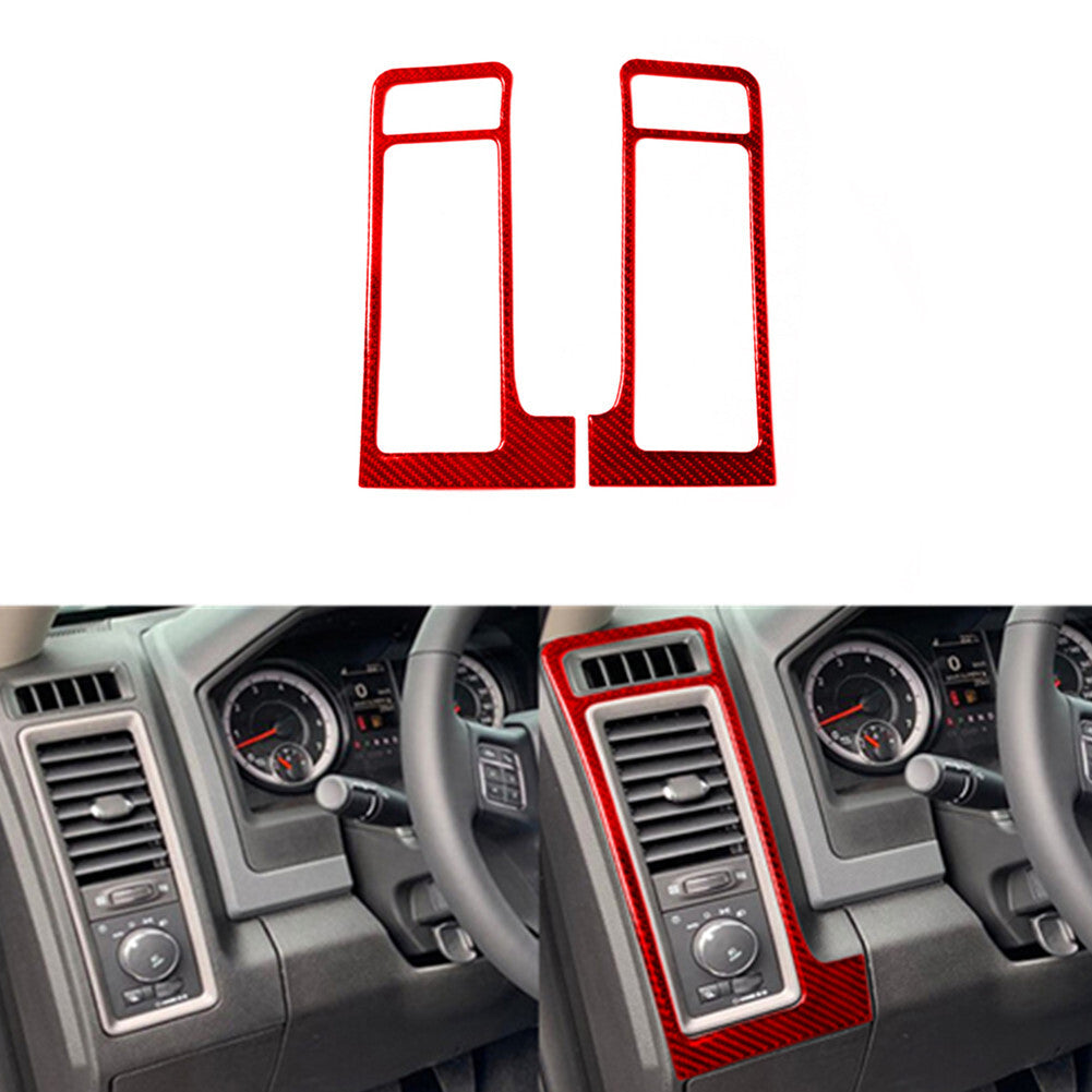 18Pcs Red Carbon Fiber Interior Full Set Cover Trim for Dodge for Ram 1500 2009-2012