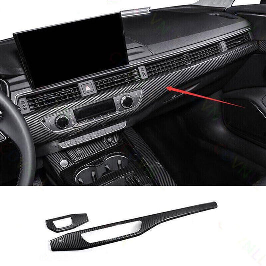 for Audi A4 A5 S4 S5 2017-2024 Carbon Fiber Middle Console Dashboard Cover Trim