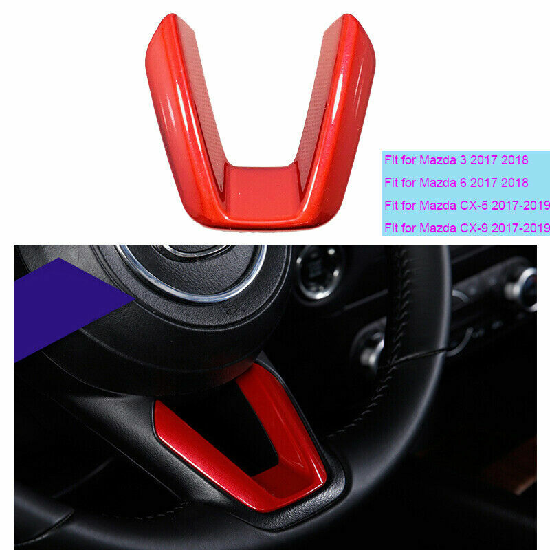 Red ABS Steering Wheel Center Trim Cover Fit for Mazda3 Mazda6 Cx-5 CX-4