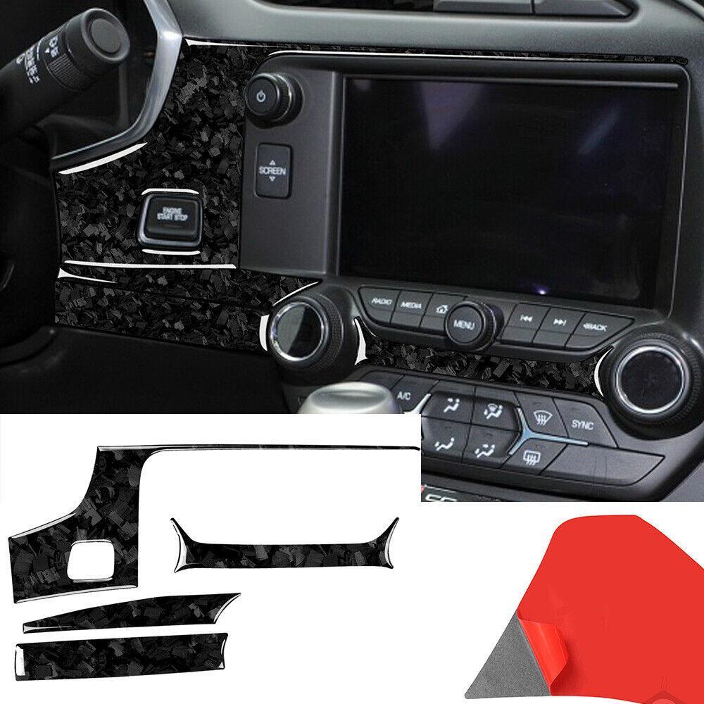 Forged Carbon Central Control Navigation Cover for Chevrolet for Corvette C7 2014-19