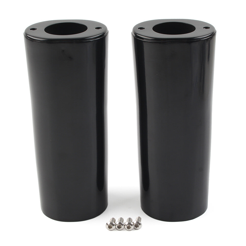 2 verl?ngerte Tauchrohrabdeckungen f¨¹r for Harley Street Glide Road King Schwarz