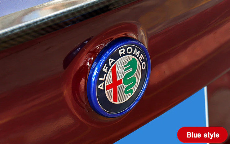 1-Pack Blue Fits for Alfa Romeo Giulia Rear Boot Trunk Ring Badge Logo Cover