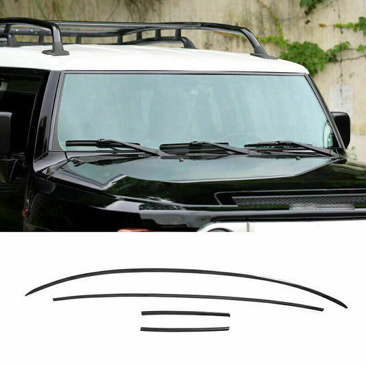 4P for Toyota FJ Cruiser 2007-2014 Black Car Front Windshield Window Strips Trim