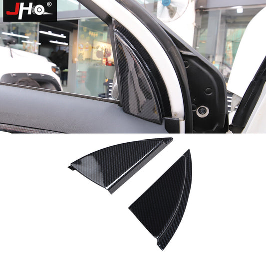 Carbon Fiber Front Pillars Decorative Cover Trim Black for Ford Explorer 13-2018