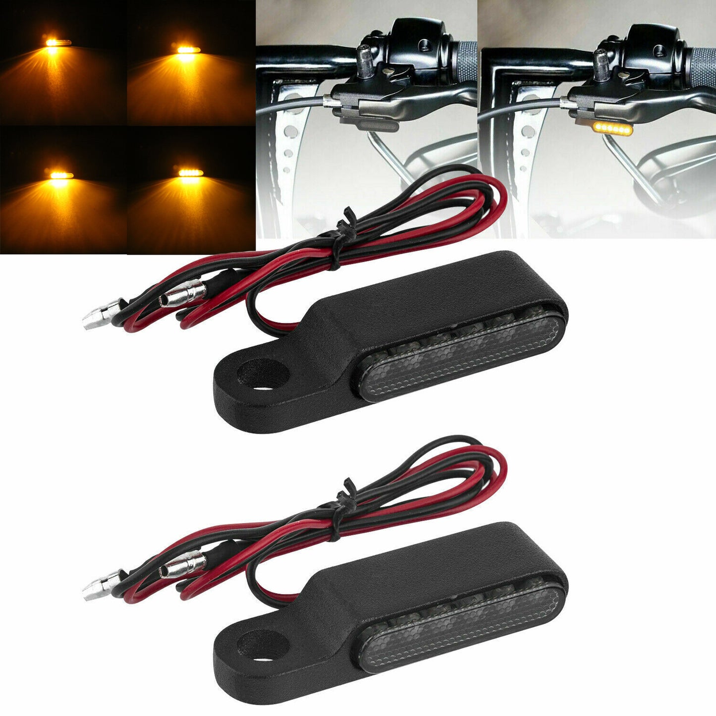 2-piece dynamic LED for mini motorcycle front and rear turn signal indicator flashing lights