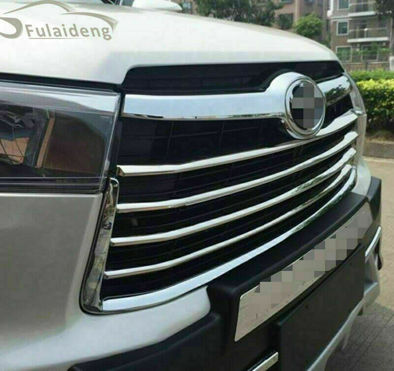4X Chrome Front Bumper Mesh Grille Strips Trim for Toyota Highlander 2014-2016
