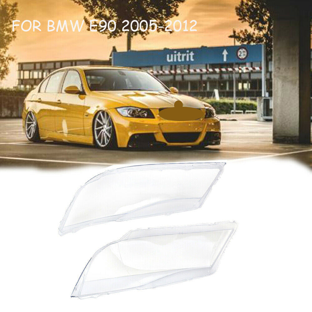 Transparent left and right headlight lens cover protective case for BMW 3 Series E90 2006-2012