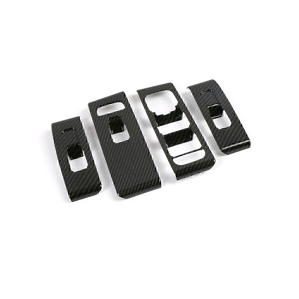 4pcs Carbon Fiber Window Switch Lock Cover Trim for Volvo XC40 2018 2019 2020