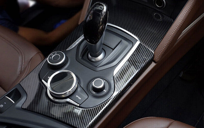 for Alfa Romeo for Stelvio 17-19 Carbon Fiber Central Console Gear Shift Cover Trim