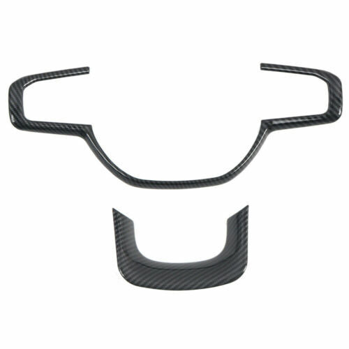 Interior Steering Wheel Frame Cover Trim for Dodge for Ram 1500 2018+ Carbon Fiber