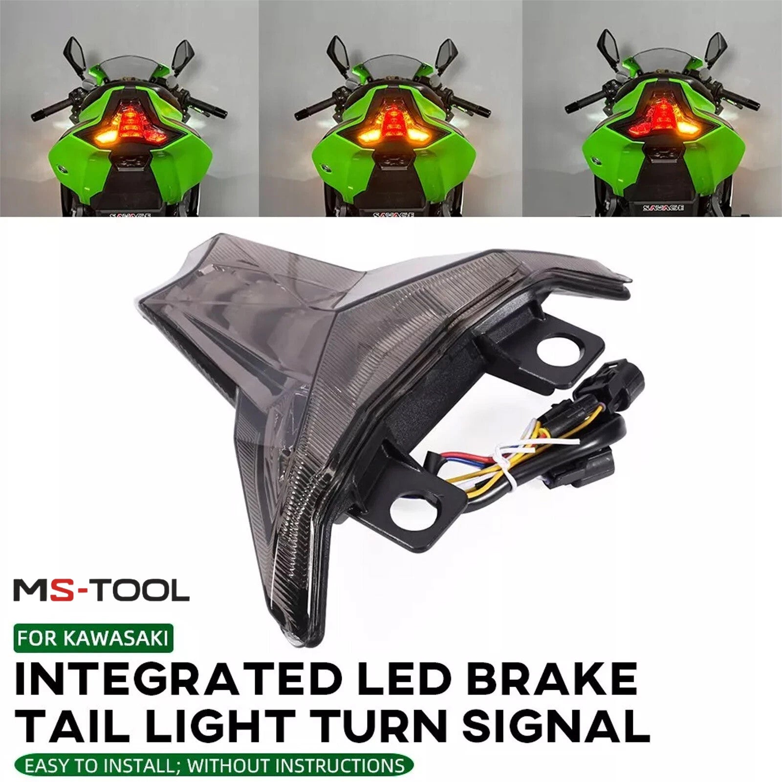 Integrated LED Tail Light Turn Signal DRL for KAWASAKI NinjaZX-4R/25R ZX-10R/R99