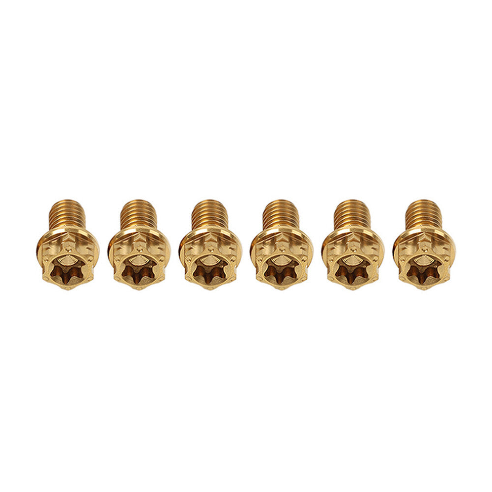 6pcs Bolts Torx Head Flange Screws M10x20mm For Motorcycle Bike gold