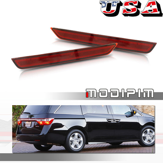 Red reflector assembly for 2011-2017 for Honda Odyssey rear bumper taillights.