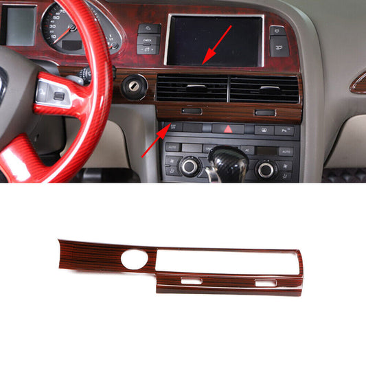 for Audi A6 2008-2011 Peach Wood Grain Middle Console Air Outlet Vent Cover Trim