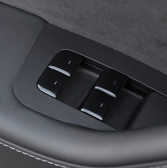 Glossy Black Window Lift Panel Switch Decoration for Tesla Model 3 Y 2017-2023