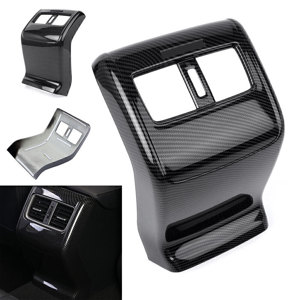1xCarbon Fiber Rear Armrest Box Air Vent Outlet Cover Trim Fit 2018 for Honda Accord