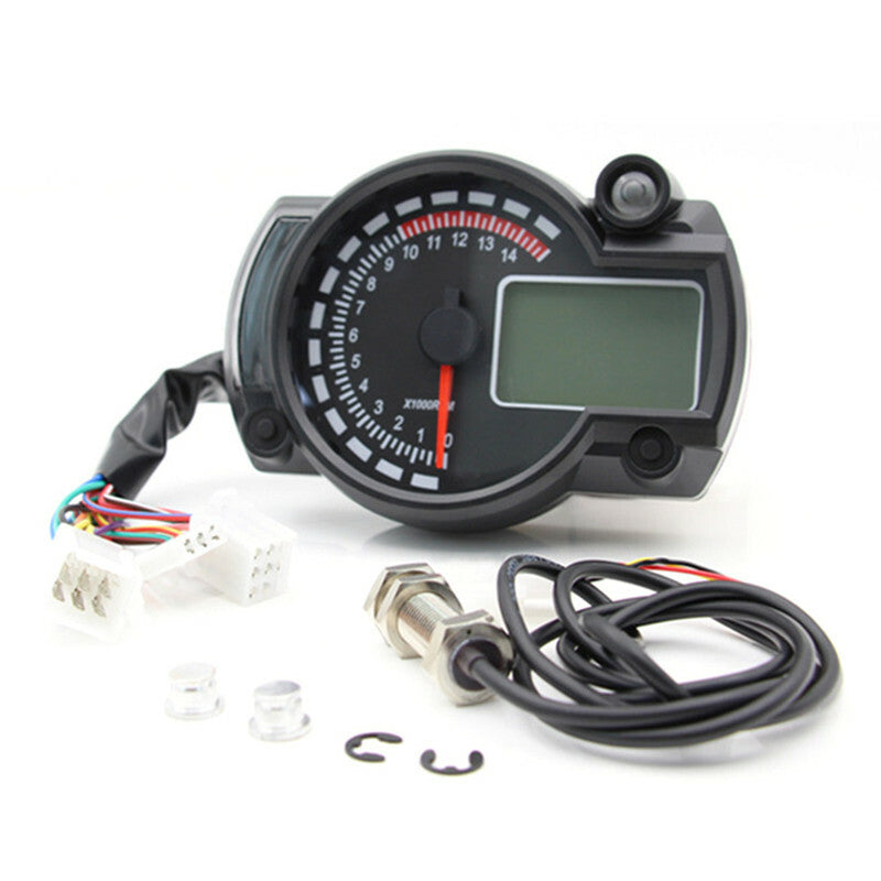 Motorcycle Electronic 7Colors LCD Tachometer Universal Digital Meter Speedometer