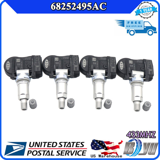 68252495AC is a package containing 4 x TPMS tire pressure monitoring sensors for Dodge Durango SRT 18-20.