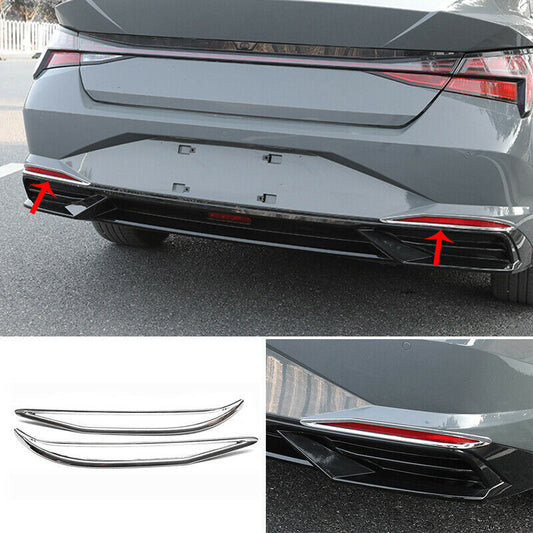 Chrome Rear bumper Fog Lamp Light Frame Cover Trim for Hyundai for Elantra 2021-2023
