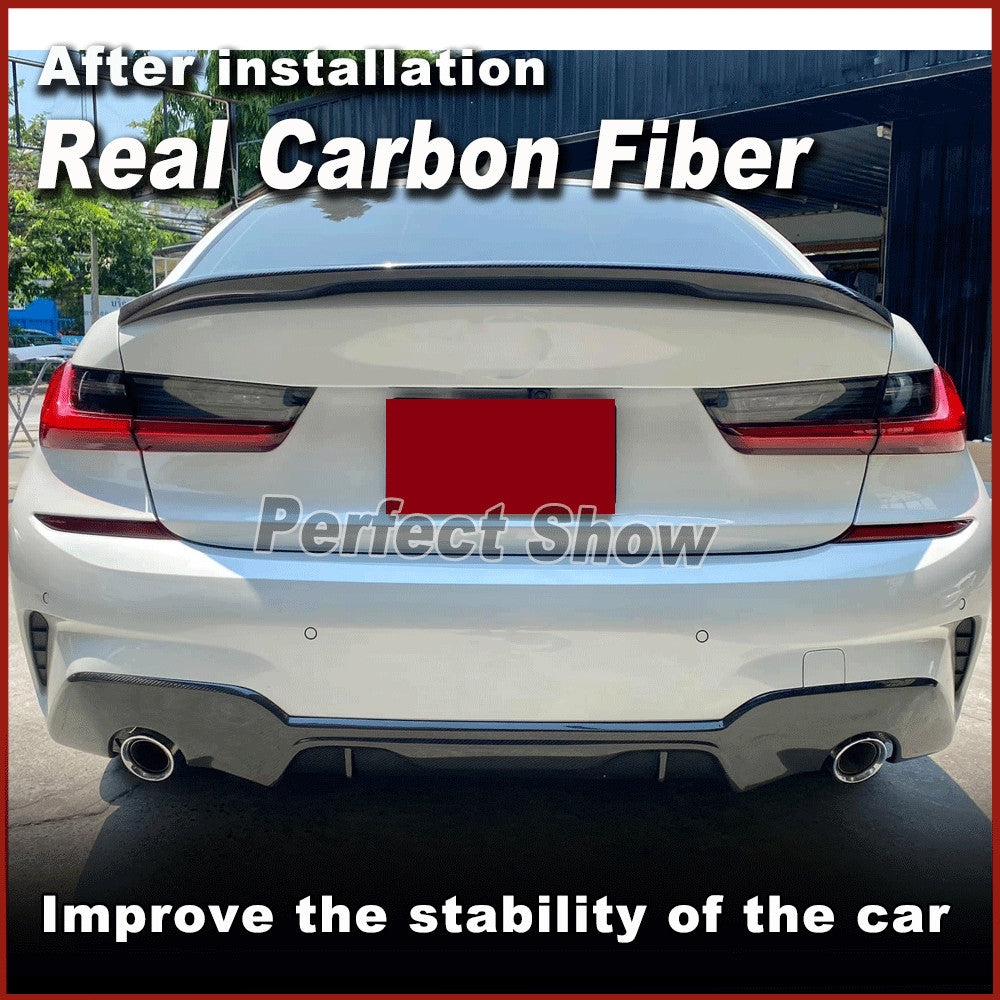 for BMW G20 320i M340i G80 M3 20UP REAL CARBON Rear Trunk Spoiler Boot Wing Lip