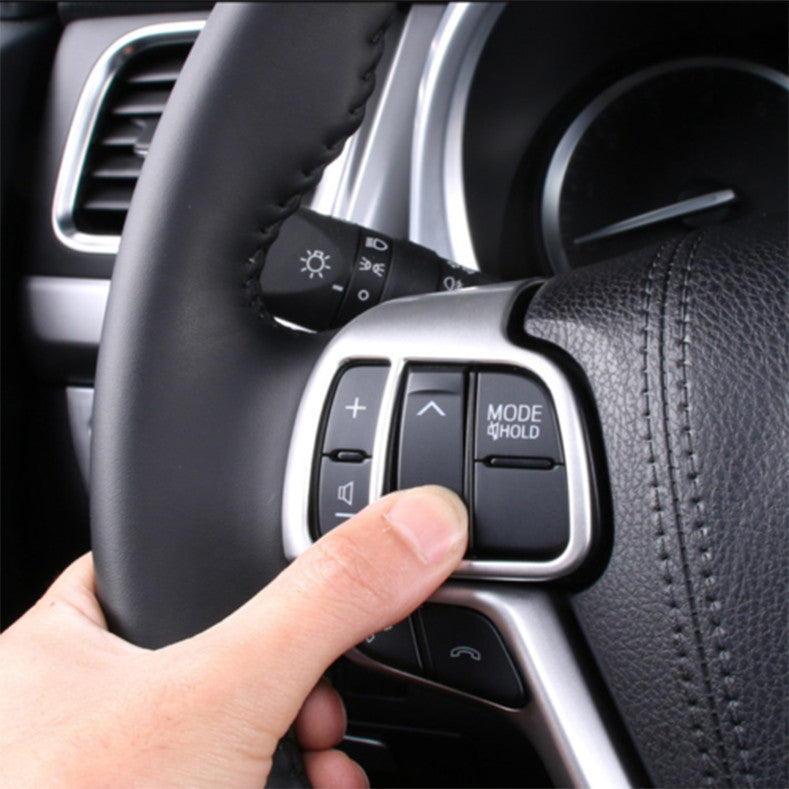 for Toyota Highlander 2017-2019 Matte Steering Wheel Button decor Cover trim